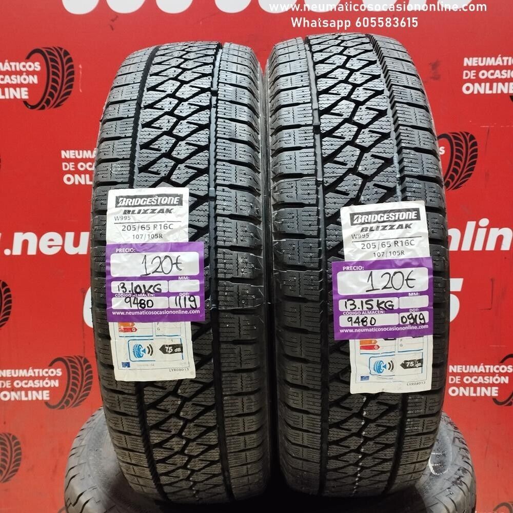 2x 205 65 16C 107/105R BRIDGESTONE BLIZZAK (SIN USO) REF:9480