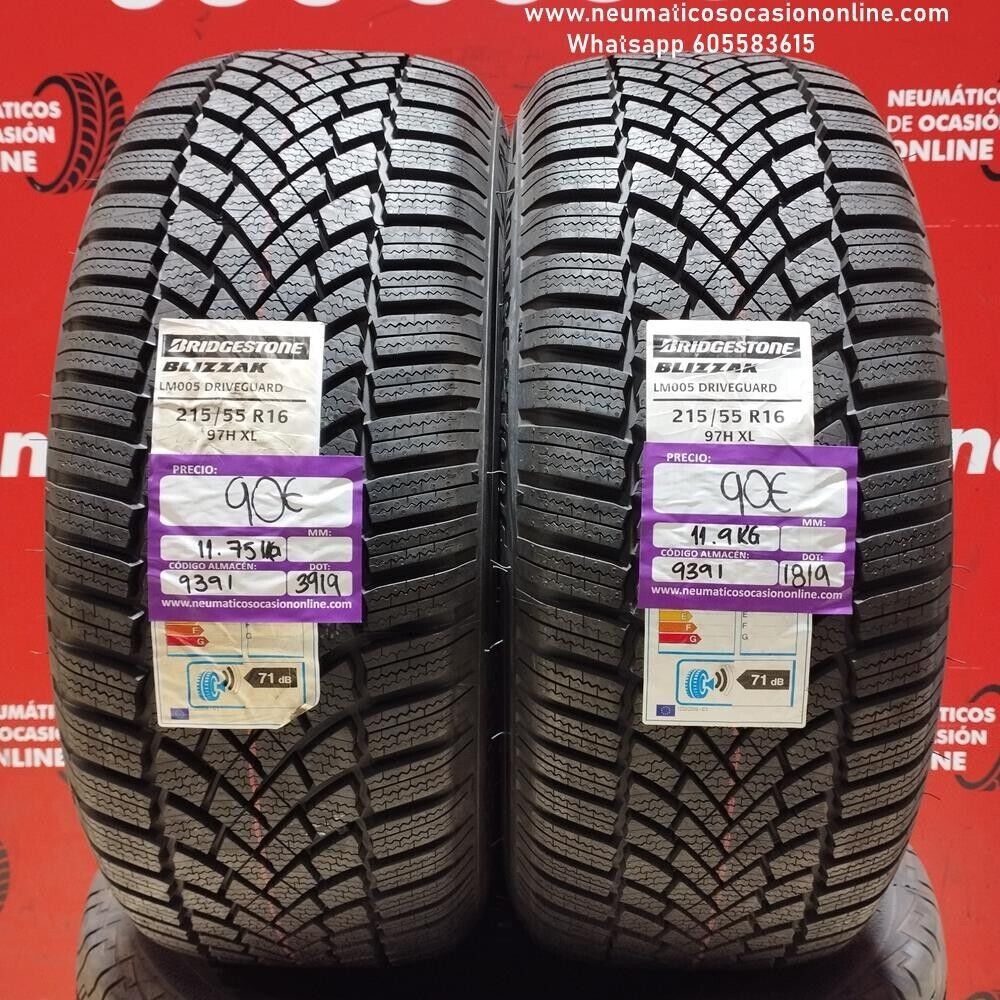 2x 215 55 R16 97H XL BRIDGESTONE BLIZZAK LM005 DRIVEGUARD (SIN USO) REF:9391