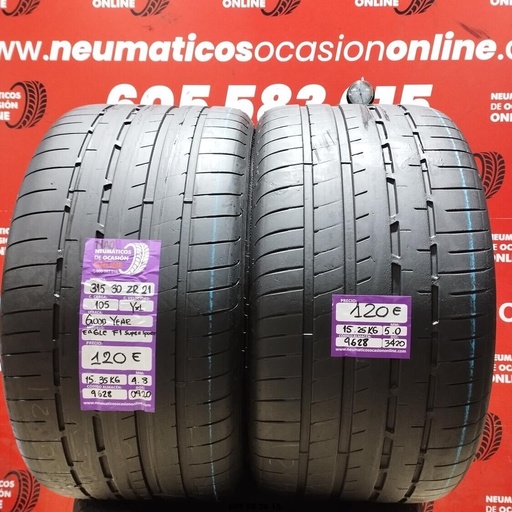 [Ref.9628] 2x 315 30 ZR21 105YXL GOODYEAR EAGLE F1 SUPERSPORT NAO 4.8/5.0mm REF:9628