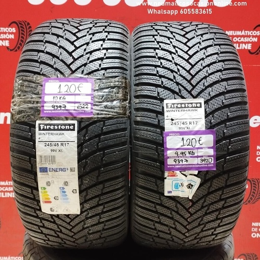 [Ref.9397] 2x 245 45 R17 99V XL FIRESTONE WINTERHAWK (SIN USO) REF:9397