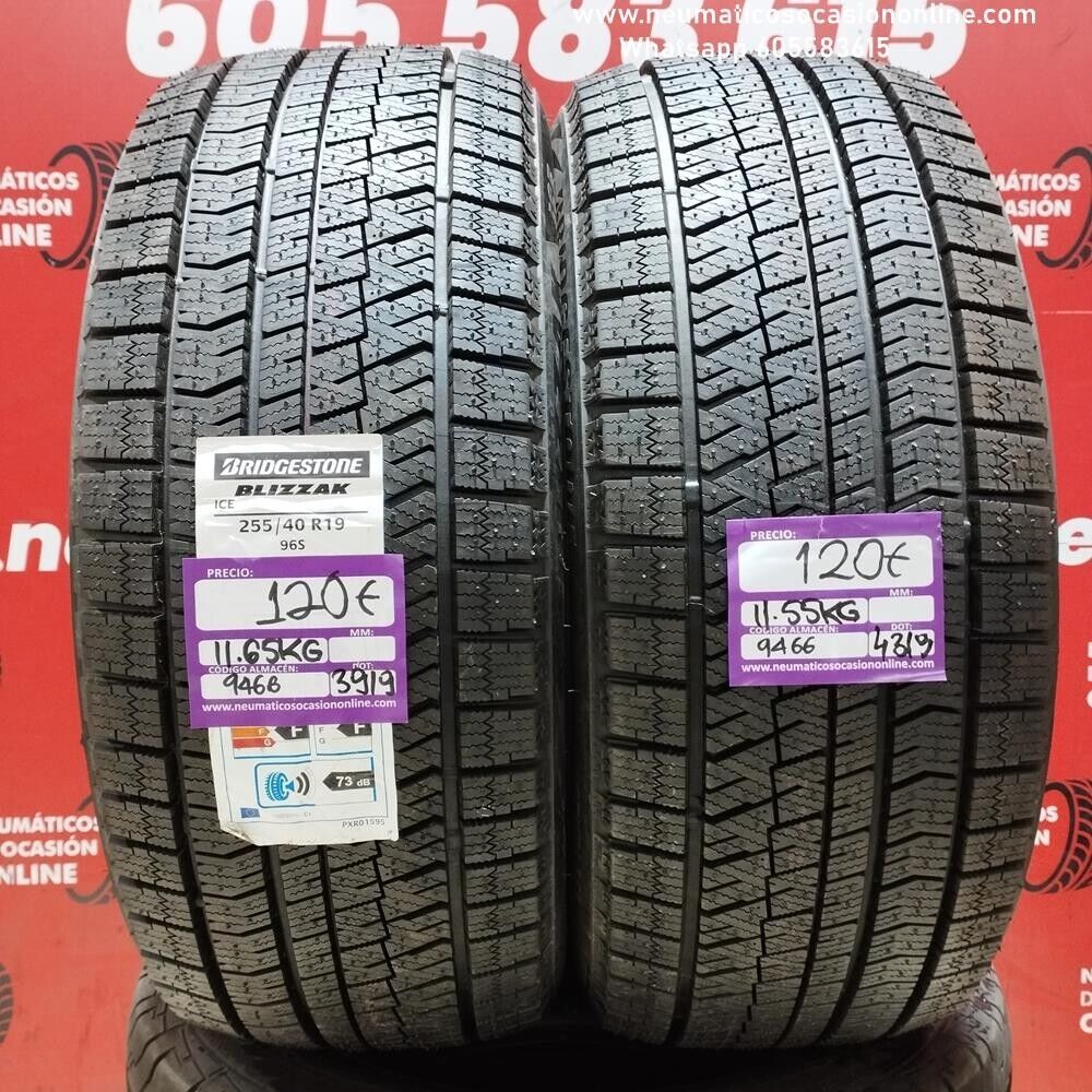 2x 255 40 R19 96S BRIDGESTONE BLIZZAK ICE (SIN USO) REF: 9466