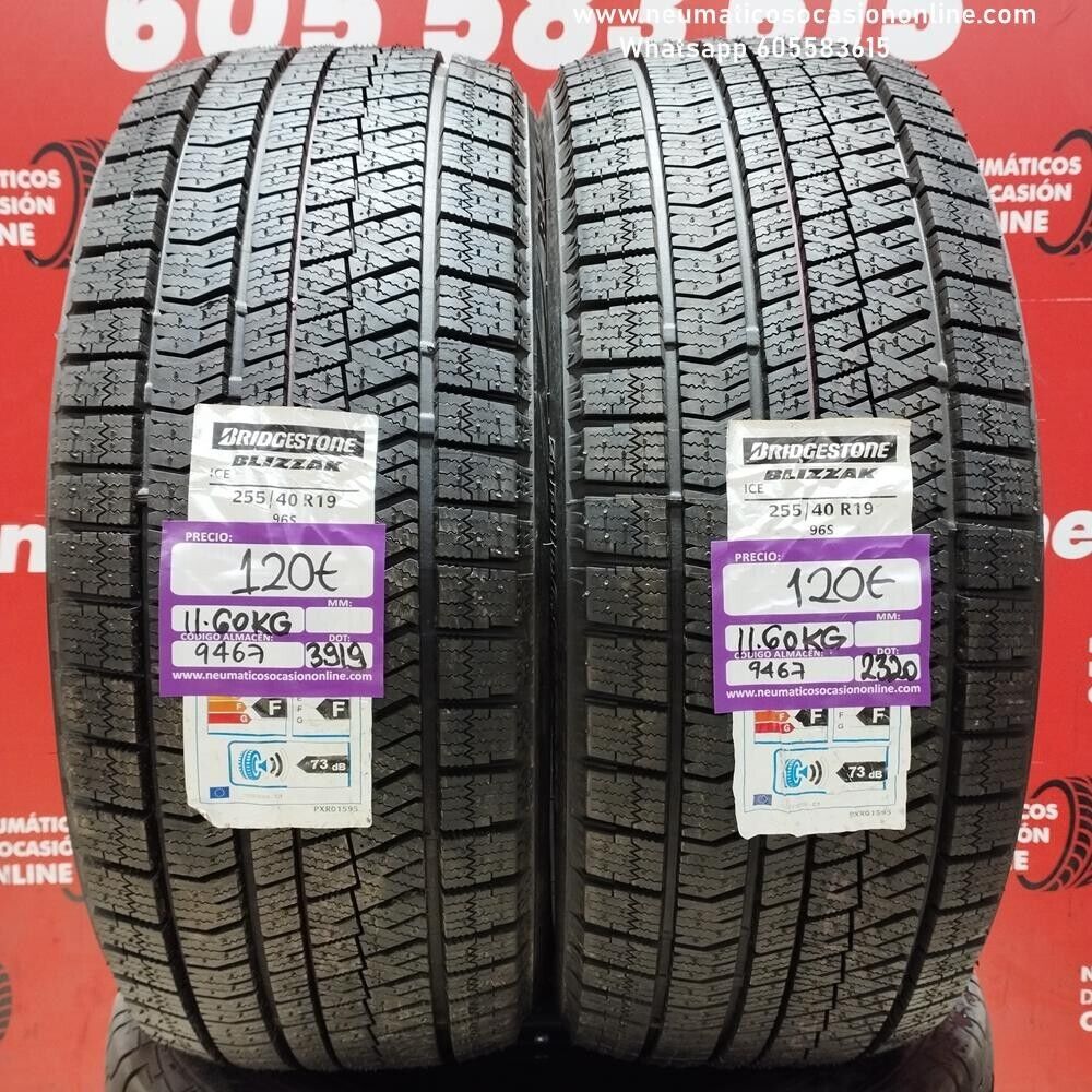 2x 255 40 R19 96S BRIDGESTONE BLIZZAK ICE (SIN USO) REF: 9467