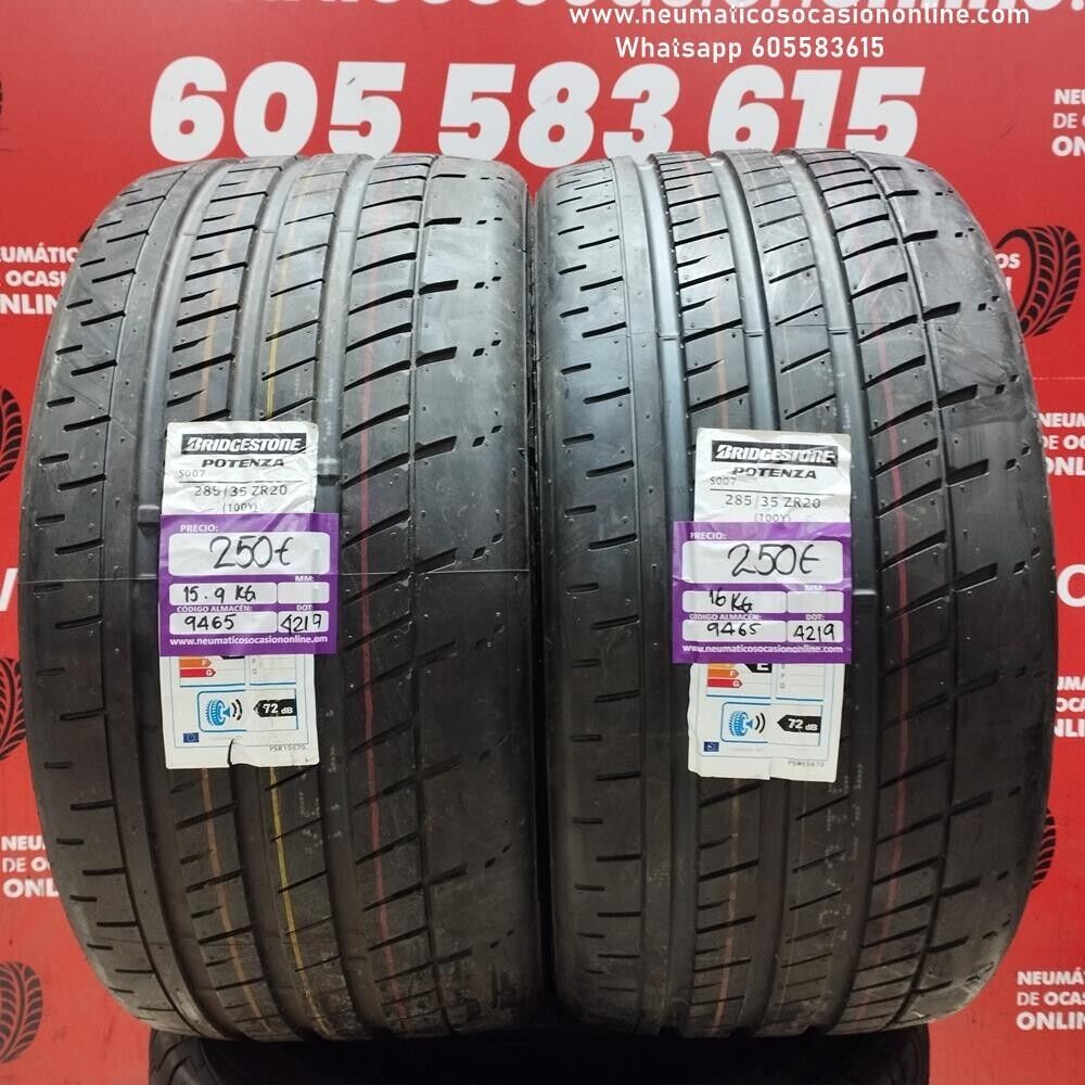 2x 285 35 ZR20 100Y BRIDGESTONE POTENZA S007 (SIN USO) REF:9465