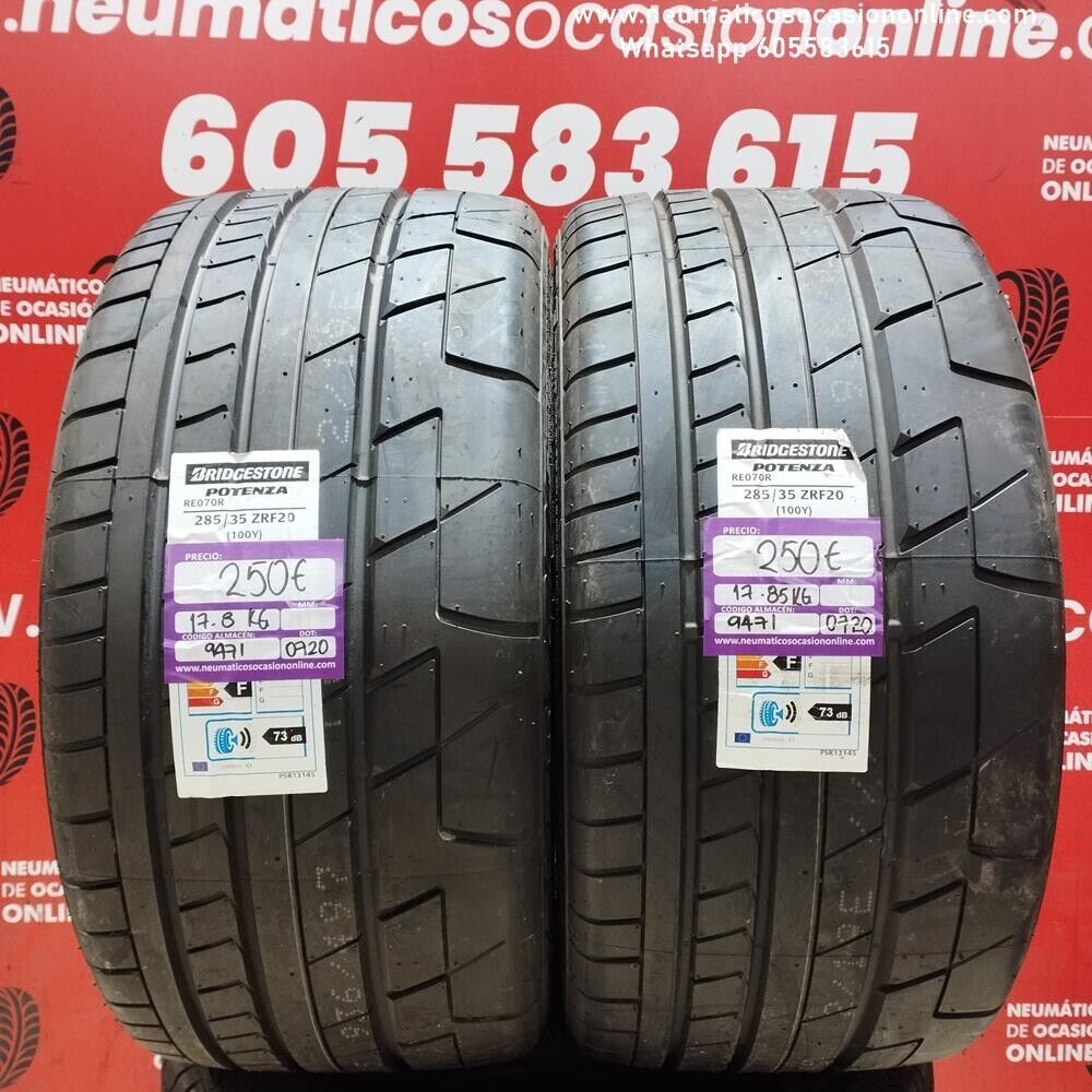 2x 285 35 ZRF20 100Y BRIDGESTONE POTENZA RE070R (SIN USO) REF:9471