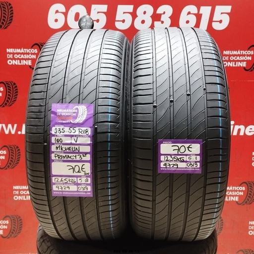 [Ref.9729] 2x 235 55 R18 100V MICHELIN PRIMACY 3 ST SUV 5.8/5.1mm REF:9729