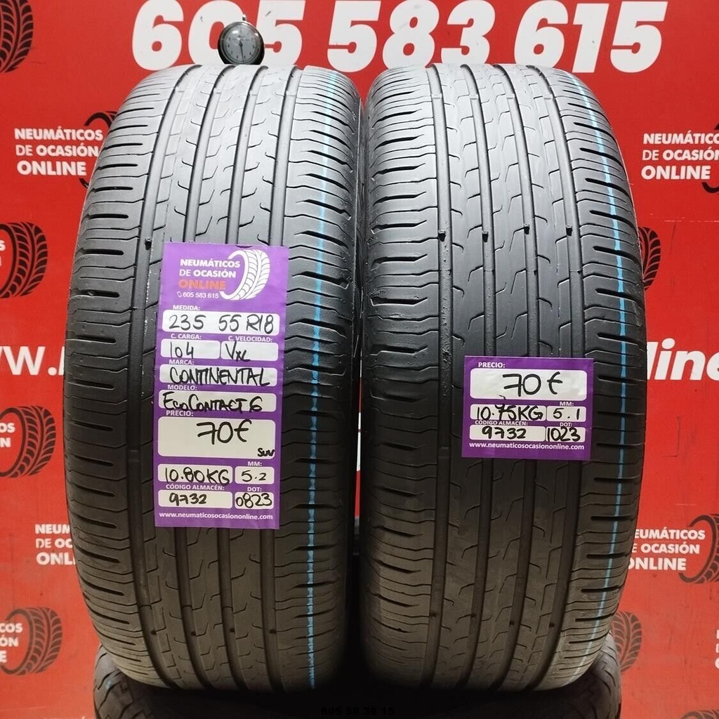 2x 235 55R18 104VXL CONTINENTAL ECOCONTACT6 SUV 5.2/5.1mm REF:9732