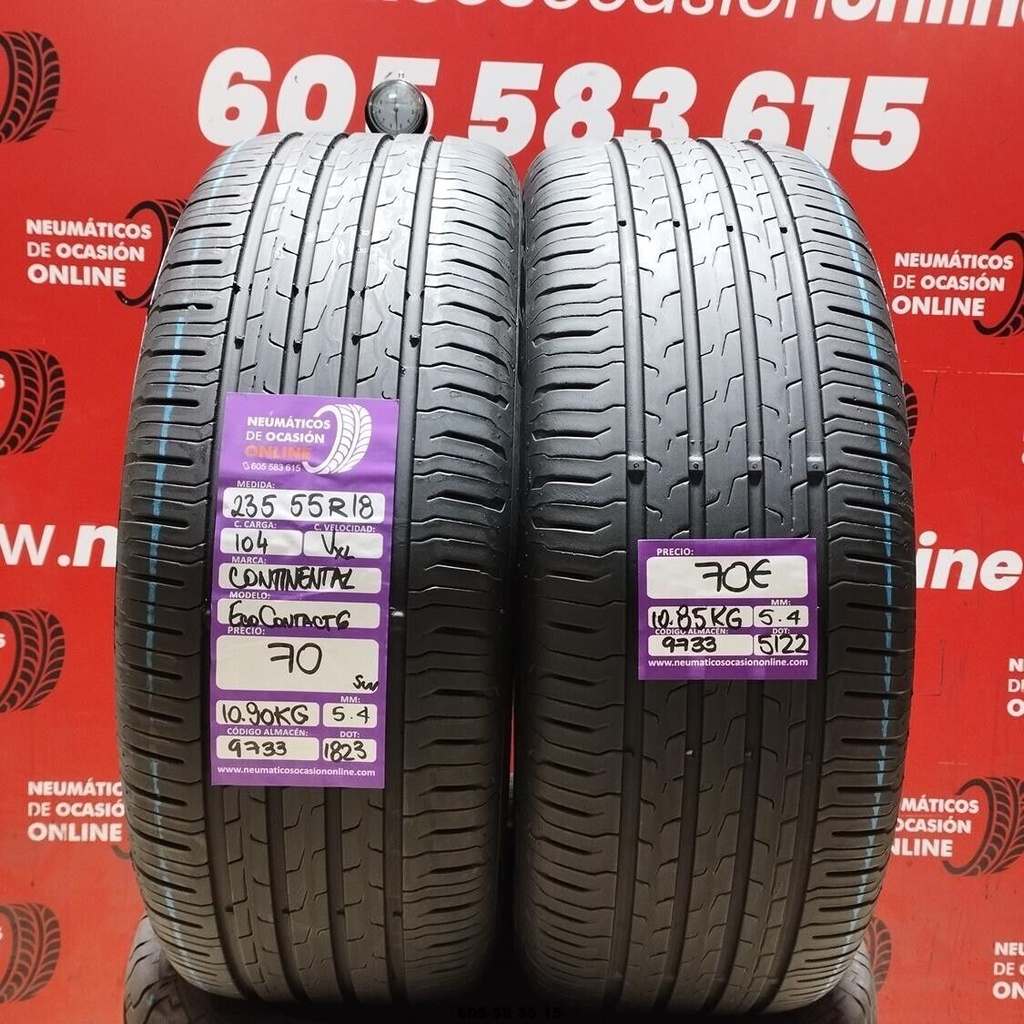 2x 235 55 R18 104VXL CONTINENTAL ECOCONTACT6 SUV 5.4/5.4mm REF:9733