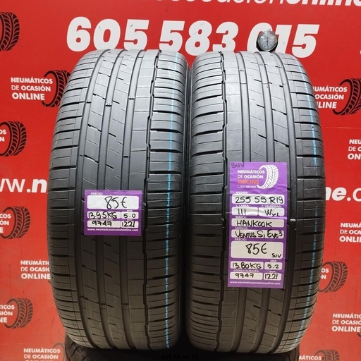 [Ref.9747] 2x 255 55 R19 111WXL HANKOOK VENTUS S1 EVO3 SUV 5.0/5.2mm REF:9747