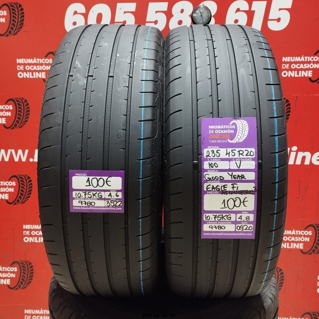 2x 235 45 R20 100V GOODYEAR EAGLE F1 ASYMMETRIC3 4.6/4.8mm REF:9780