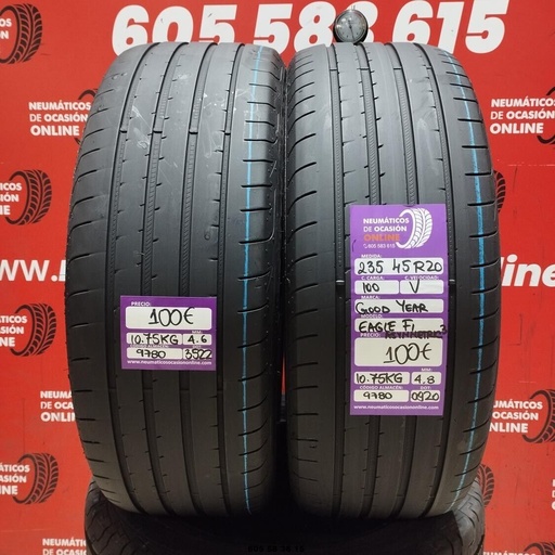 [Ref.9780] 2x 235 45 R20 100V GOODYEAR EAGLE F1 ASYMMETRIC3 4.6/4.8mm REF:9780