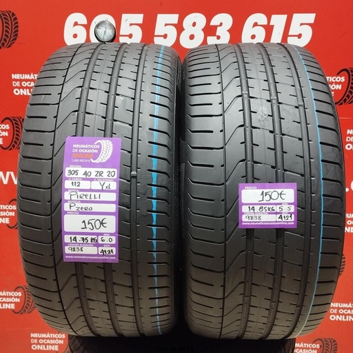 [Ref.9838] 2x 305 40 Z R20 112YXL PIRELLI PZERO 6.0/5.5mm REF:9838