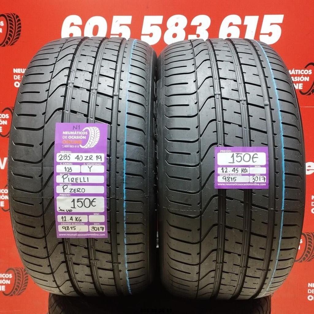 2x 285 40 Z R19 103Y PIRELLI PZERO N1 (SIN USO) Ref.9815