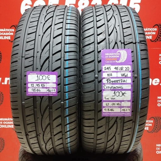 [Ref.9846] 2x 245 45 ZR20 103WXL POWERTRAC CITYRACING (SIN USO) Ref.9846