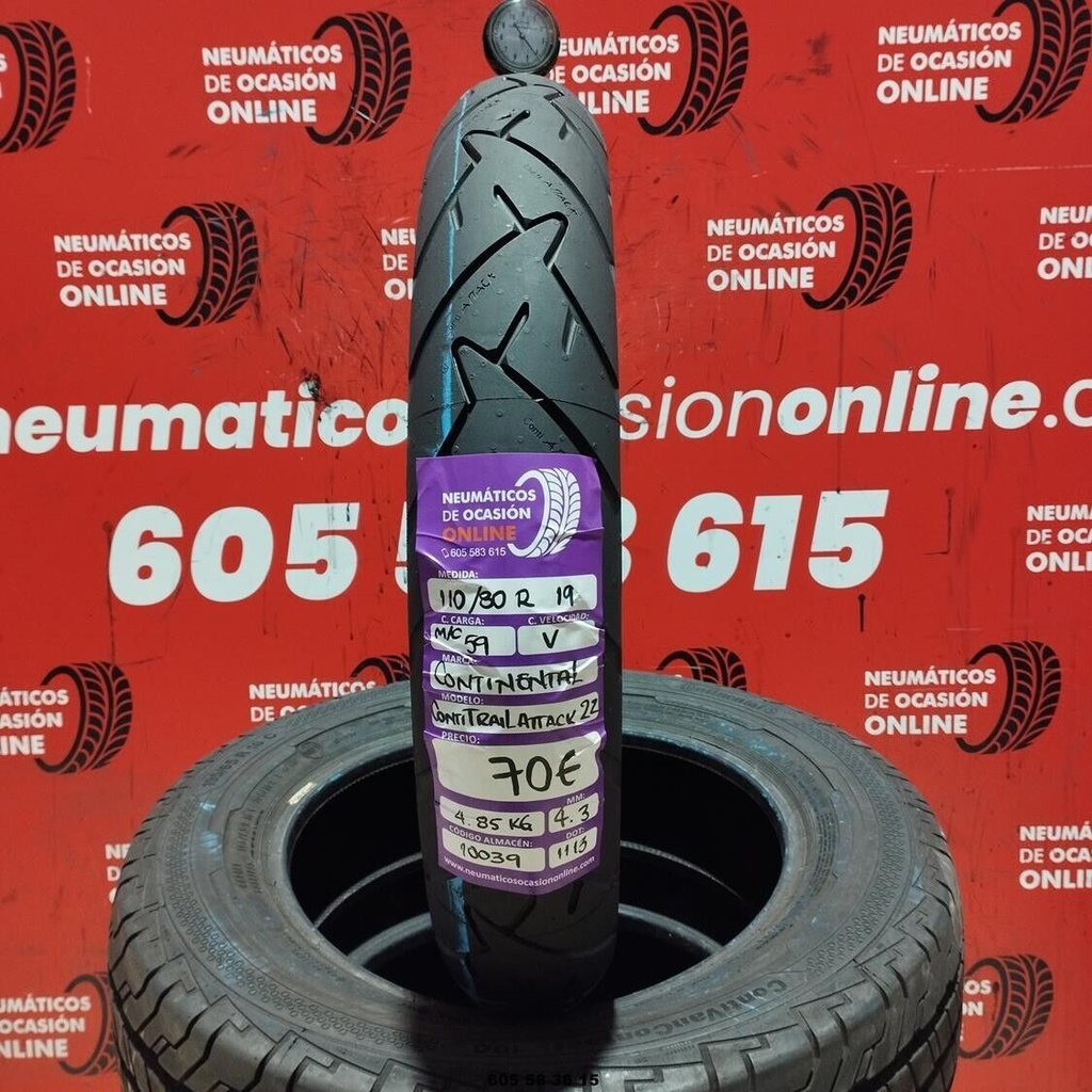 1 neumático de moto 110/80 R19 M/C 59V CONTINENTAL CONTITRAIL ATTACK22 REF:10039