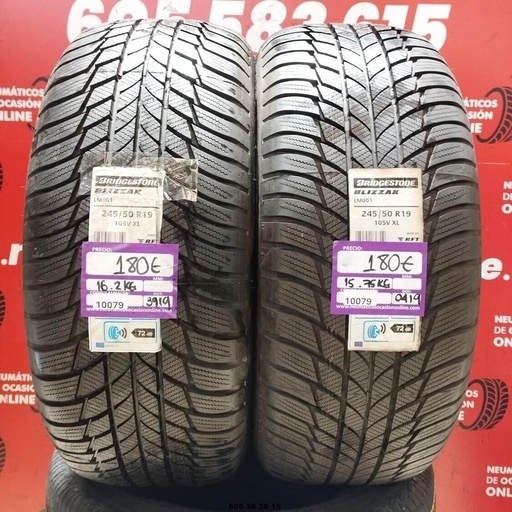 [Ref.10079] 2x 245 50 R19 105V XL BRIDGESTONE BLIZZAK LM001  RFT (SIN USO) Ref.10079