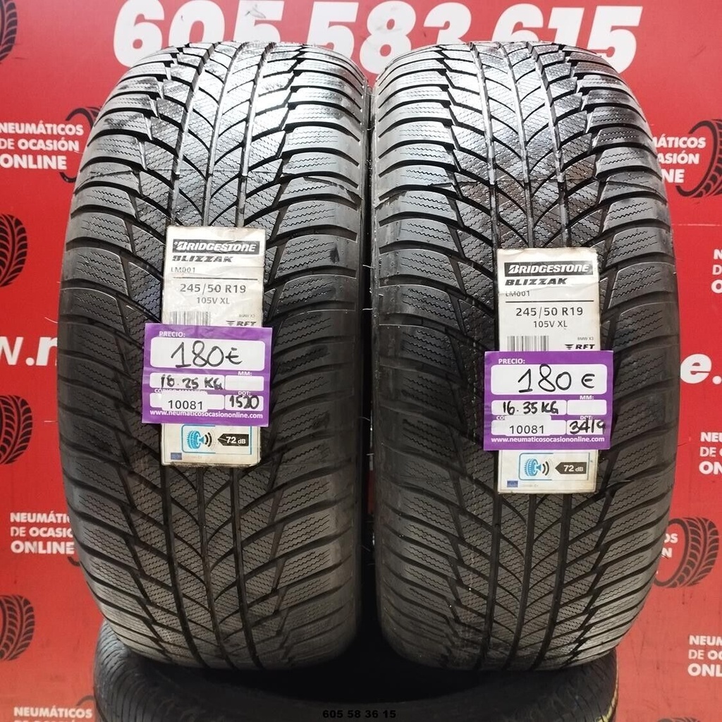 2x 245 50 R19 BRIDGESTONE BLIZZAK LM001 RFT (SIN USO) Ref.10081