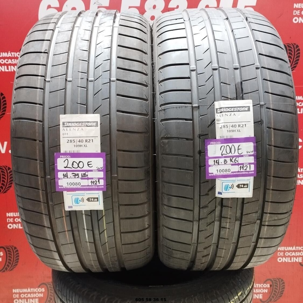 2x 285 40 R21 109H XL BRIDGESTONE ALENZA 001 SUV (SIN USO) Ref.10080