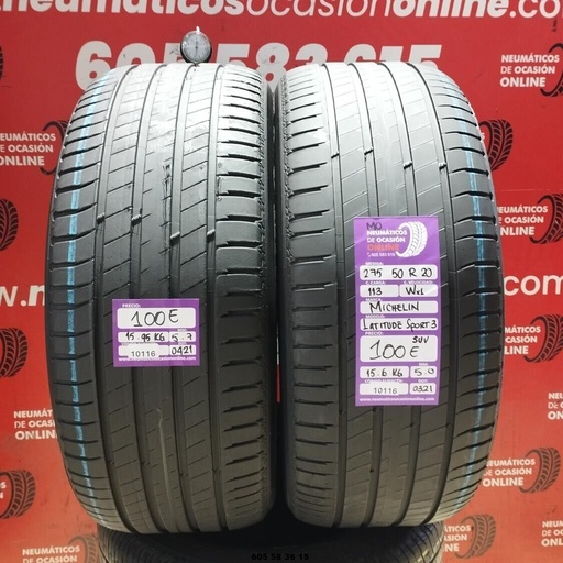 [Ref.10116] 2x 275 50 R20 113W XL MICHELIN LATTITUDE SPORT3 SUV MO 5.7/5.0mm REF:10116