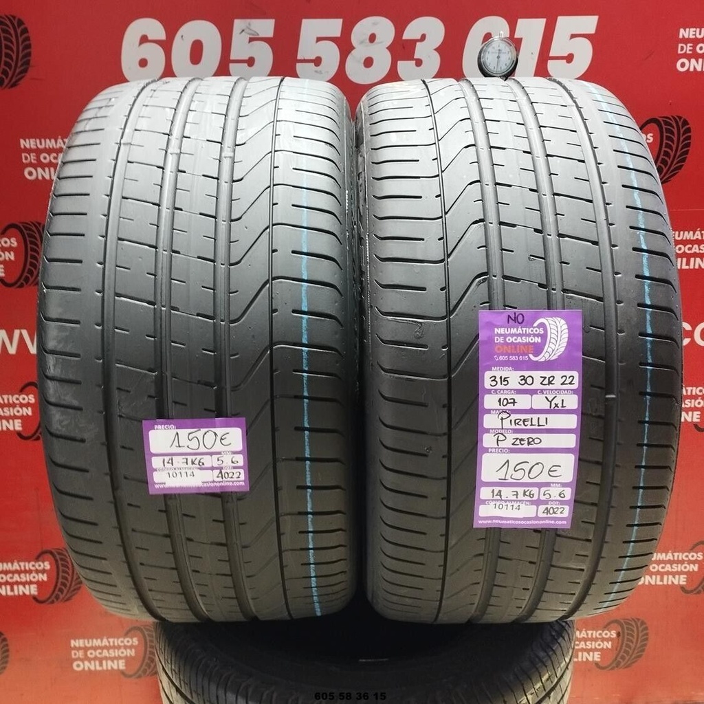 2x 315 35 ZR22 107Y XL PIRELLI PZERO NO 5.6/5.6mm REF:10114