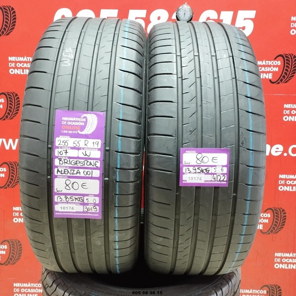 2x 255 55 R19 107W BRIDGESTONE ALENZA 001 SUV 5.0/5.6mm REF:10174