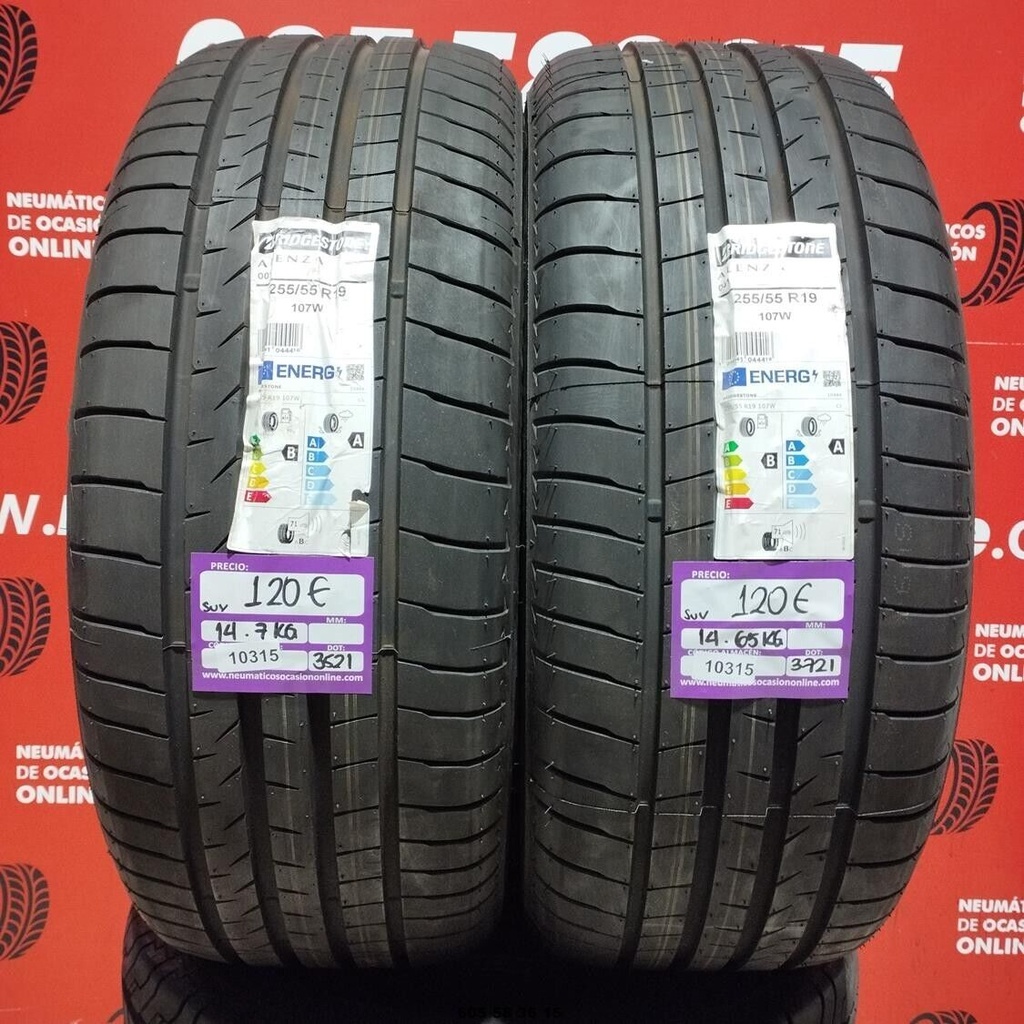 2x 255 55 R19 107W BRIDGESTONE ALENZA SUV DOT:3721/3521 (SIN USO) Ref.10315