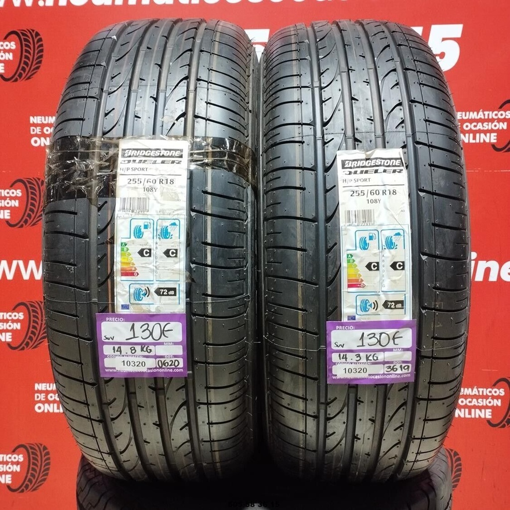 2x 255 60 R18 108Y BRIDGESTONE DUELER H/P DOT: 0620/3619 (SIN USO) Ref.10320