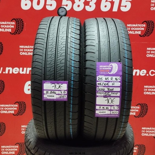 [Ref.10404] 2x 215 65 R 16C 106/104H GOODYEAR EFFICIENT GRIP CARGO 7.8/7.0mm REF:10404