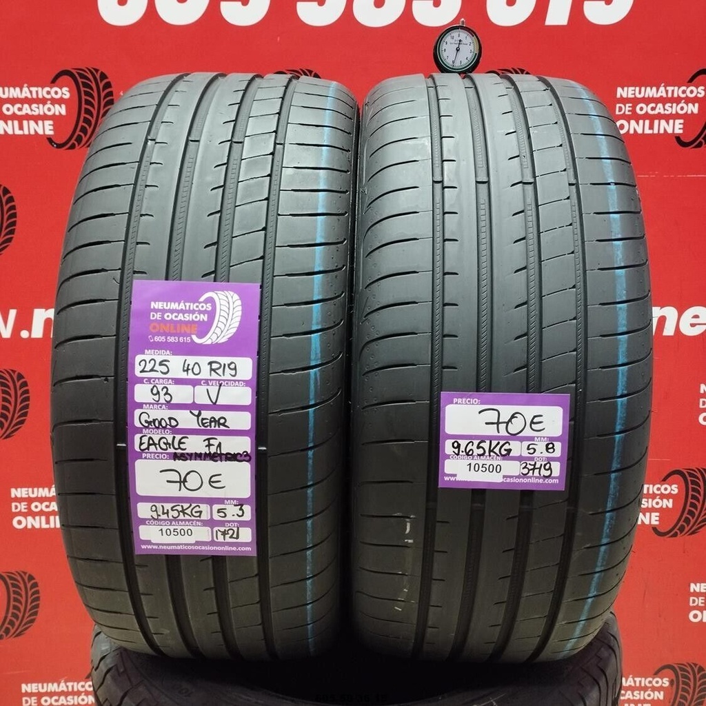 2x 225 40 R19 93V GOODYEAR EAGLE F1 ASYMETRIC3 5.3/5.8mm REF:10500