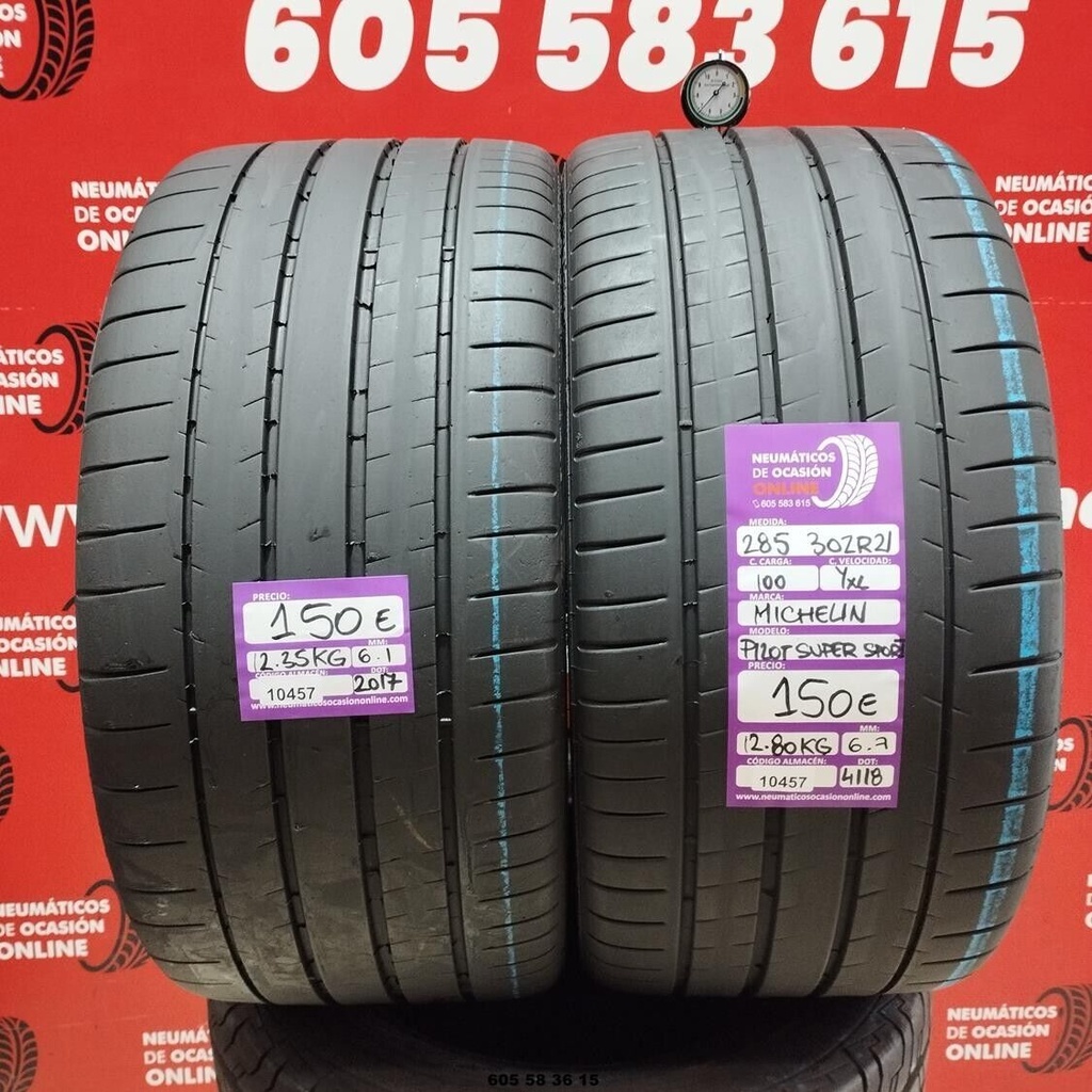 2x 285 30 Z R21 100YXL MICHELIN PILOT SUPER SPORT 6.1/6.7mm REF:10457