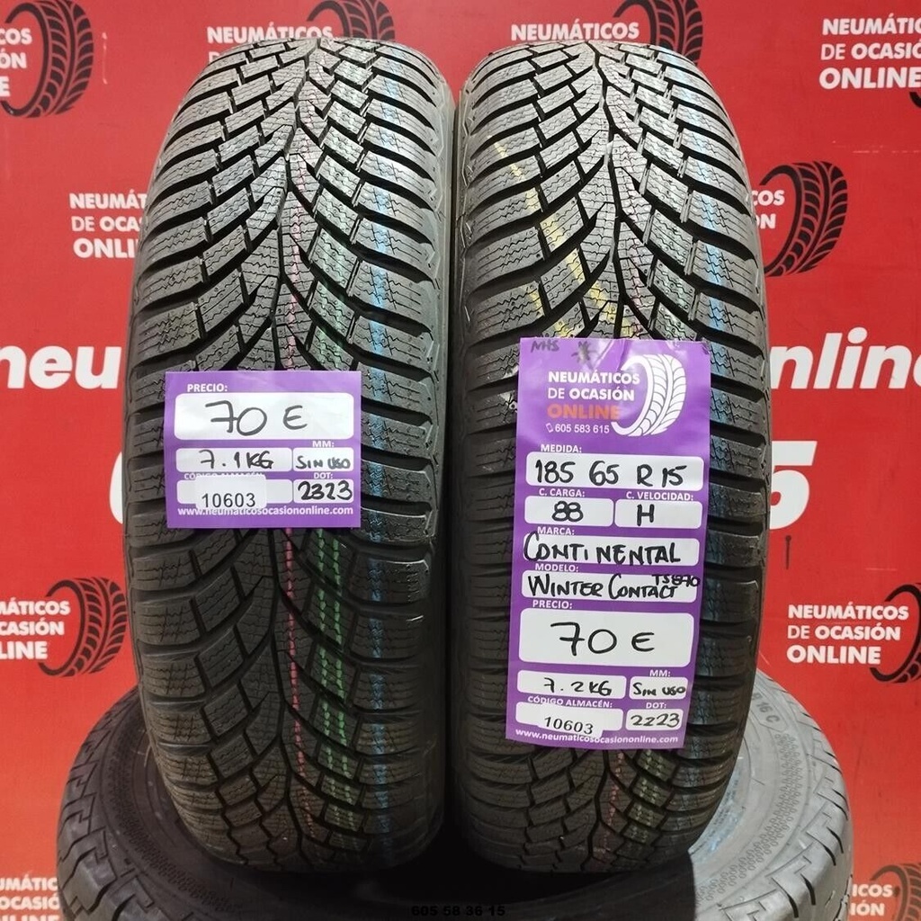 2x 185 65 R15 88H CONTINENTAL WINTER CONTACT M+S* DOT:2323 (SIN USO) Ref.10603