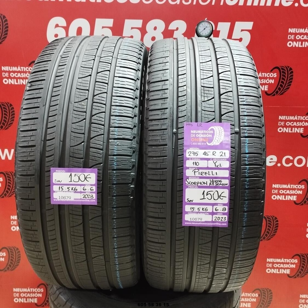 2x 275 45 R21 110YXL PIRELLI SCORPION VERDE ALL SEASON M+S 6.6/6.8mm REF:10679