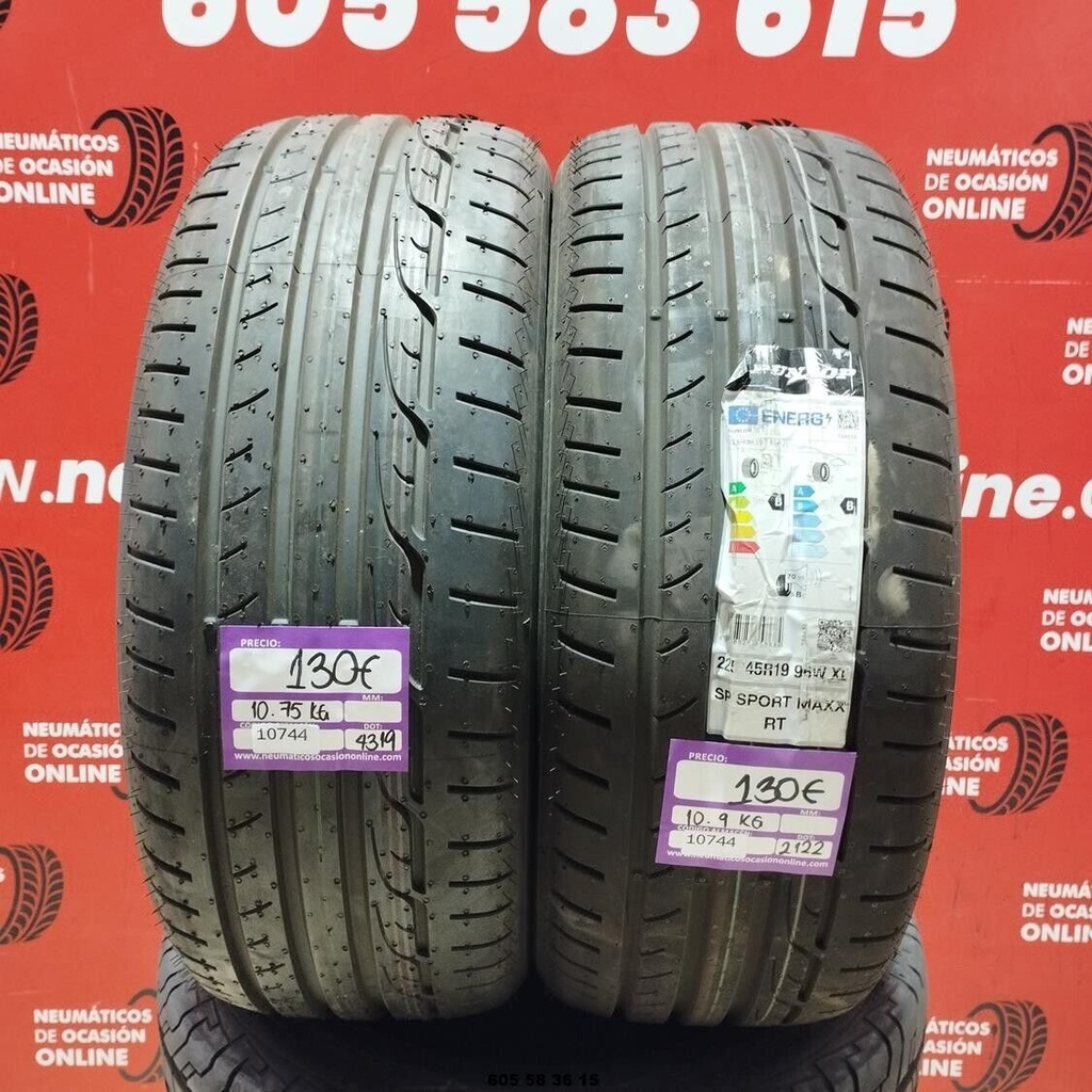 2x 225 45 R19 95WXL DUNLOP SP SPORT MAXX RT DOT:4319/2122 (SIN USO) Ref.10744