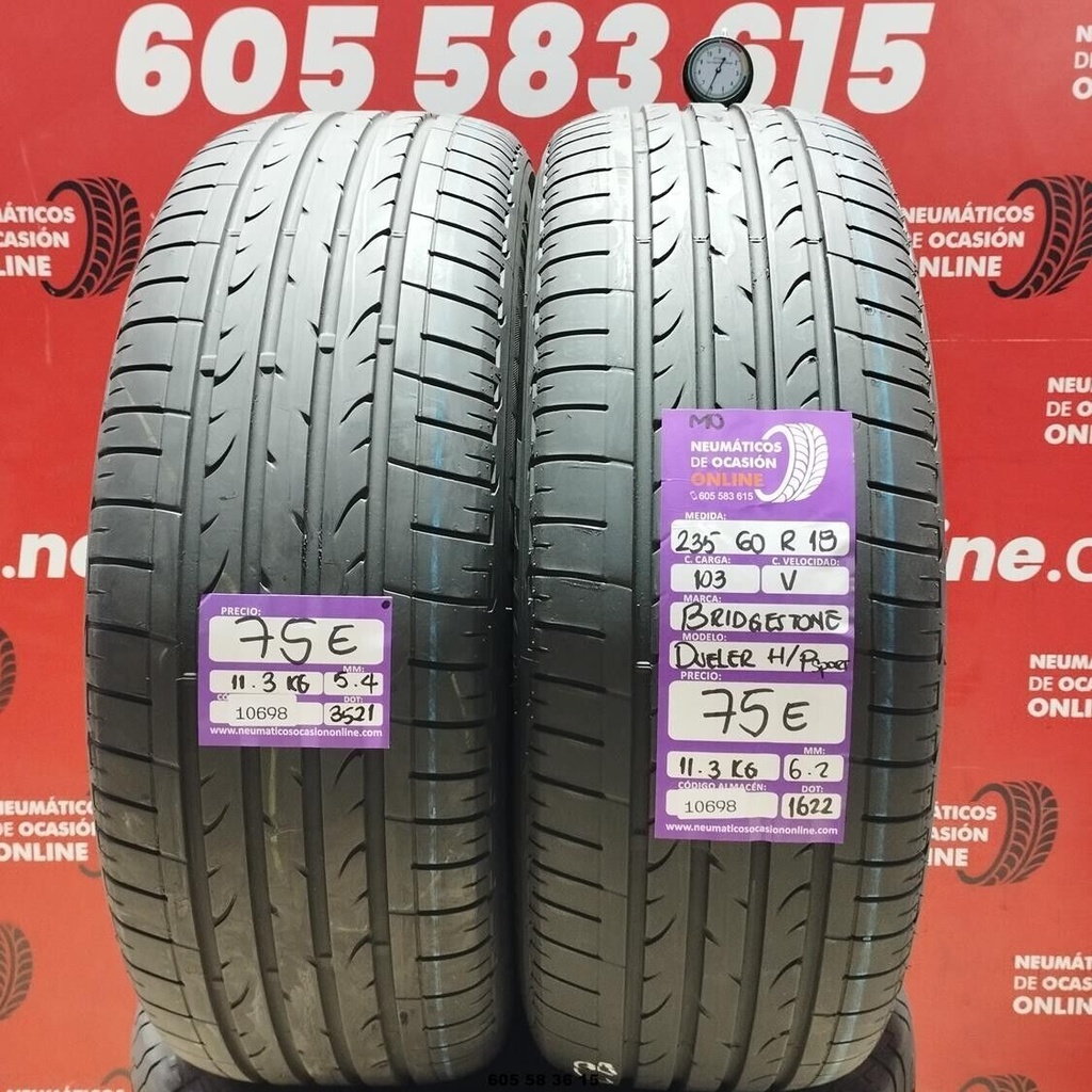 2x 235 60 R18 103V BRIDGESTONE DUELER H/P SPORT MO 5.4/6.2mm REF:10698