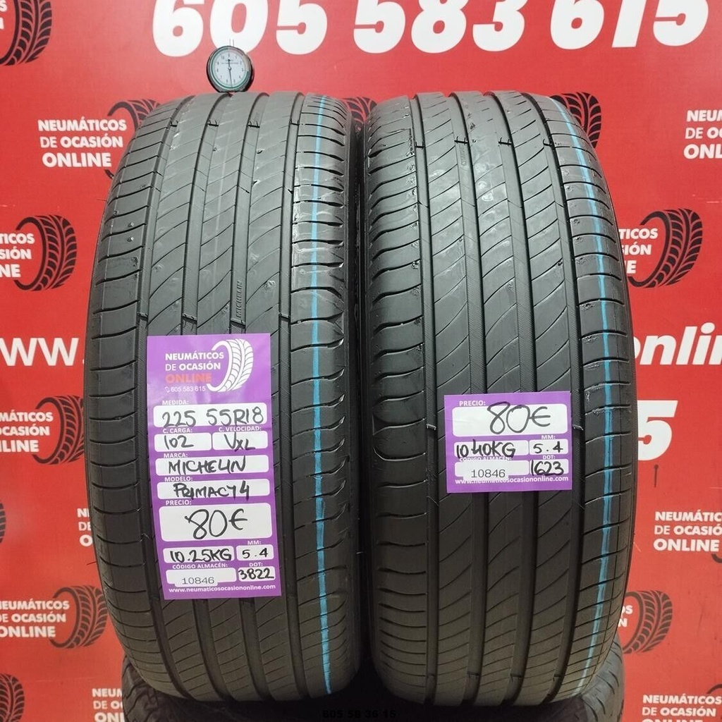 2x 225 55 R18 102VXL MICHELIN PRIMACY4 5.4/5.4 mm Ref.10846