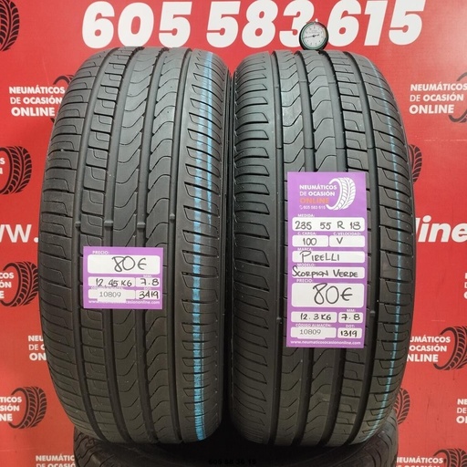 [Ref:10809] 2x 235 55 R18 100V PIRELLI SCORPION VERDE 7.8/7.8mm REF:10809