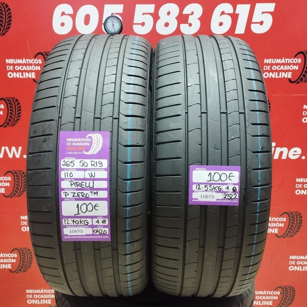 2x 265 50 R19 110W PIRELLI PZERO 4.8/4.8mm REF:10873