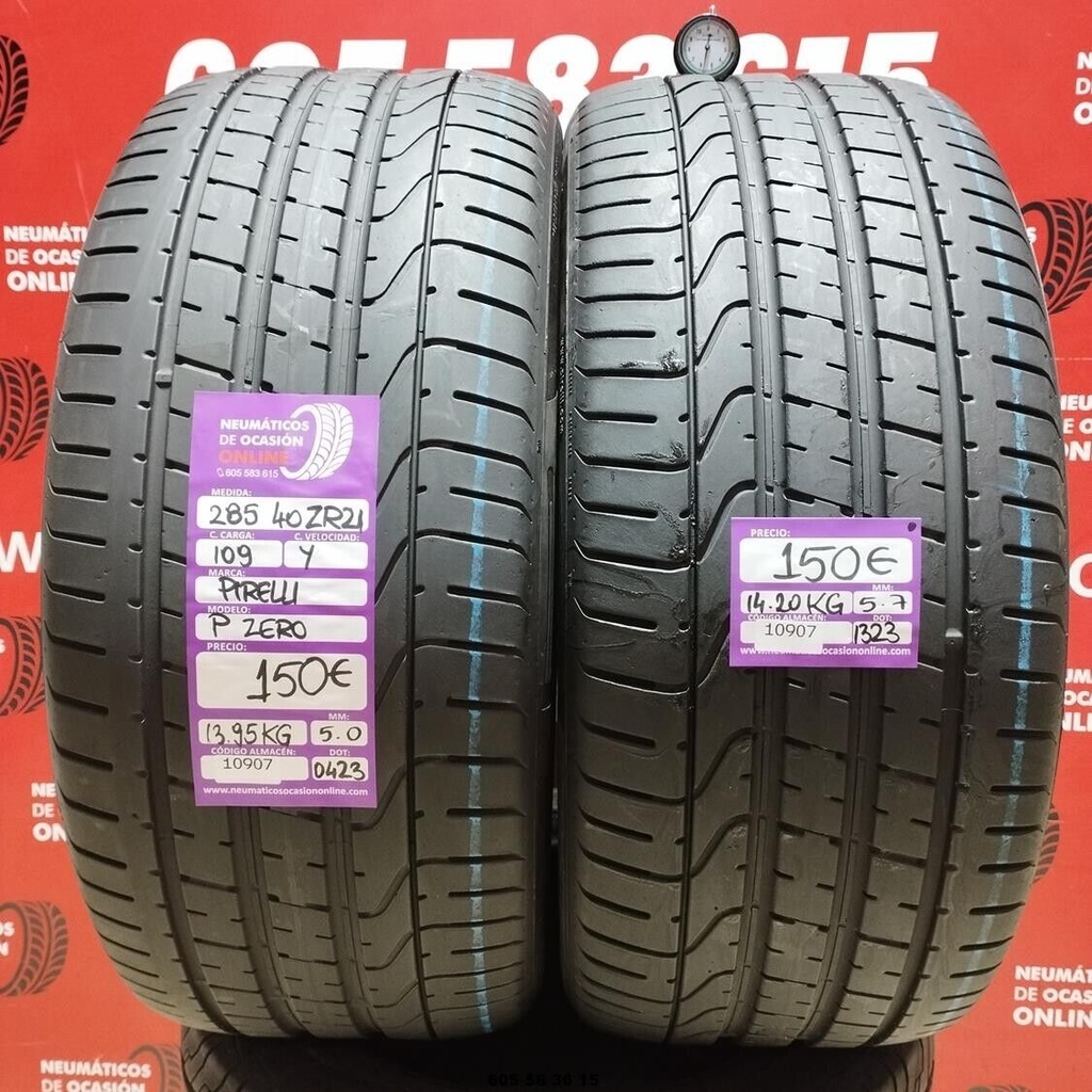 2x 285 40 ZR21 109Y PIRELLI P ZERO 5.0/5.7mm REF:10907