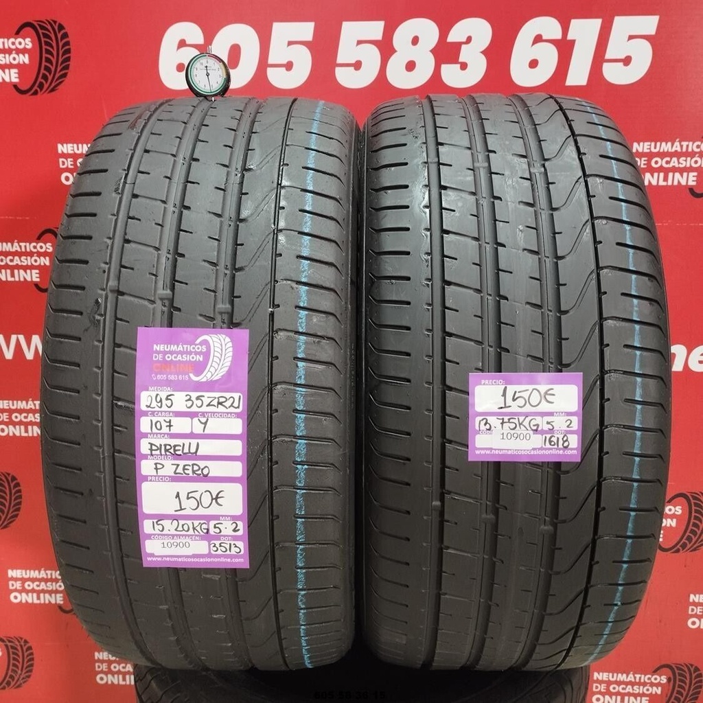 2x 295 35 ZR21 107Y PIRELLI P ZERO 5.2/5.2mm REF:10900