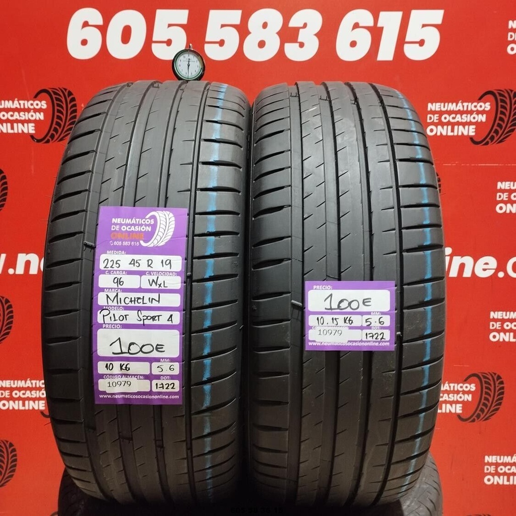 2x 225 45 R19 96WXL MICHELIN PILOT SPORT4 5.6/5.6mm REF:10979