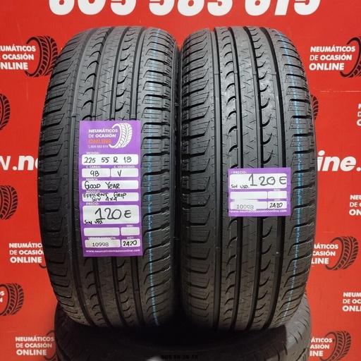 [Ref.10998] 2x 225 55 R18 98V GOODYEAR EFFICIENT GRIP 4X4 SUV DOT: 2420 (SIN USO) Ref.10998