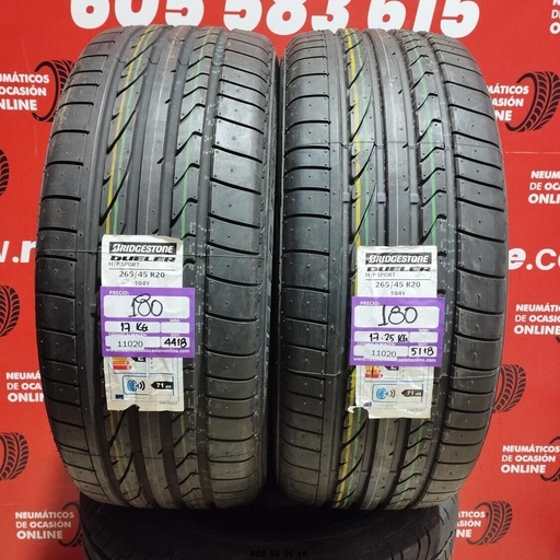 [Ref.11020] 2x 265 45 R20 104Y BRIDGESTONE DUELER DOT: 4418/5118 (SIN USO) Ref.11020