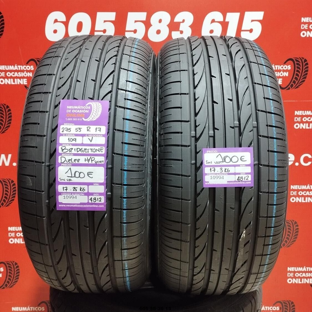 2x 275 55 R17 109V Bridgestone Dueler H/P DOT: 4812 (SIN USO) Ref.10994