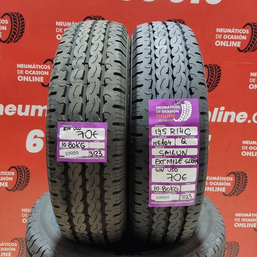 2x 195 R14C 106/104Q SAILUN EXT MILE SL87N M+S* DOT: 3123 (SIN USO) Ref.10959