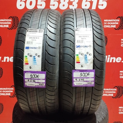 [Ref.11011] 2x 205 50 R19 94HXL BRIDGESTONE TURANZA ECO DOT: 1120 (SIN USO) Ref. 11011