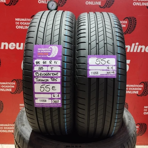 [Ref:11058] 2x 185 65 15 88T BRIDGESTONE TURANZA T005 6.4/6.4mm REF:11058