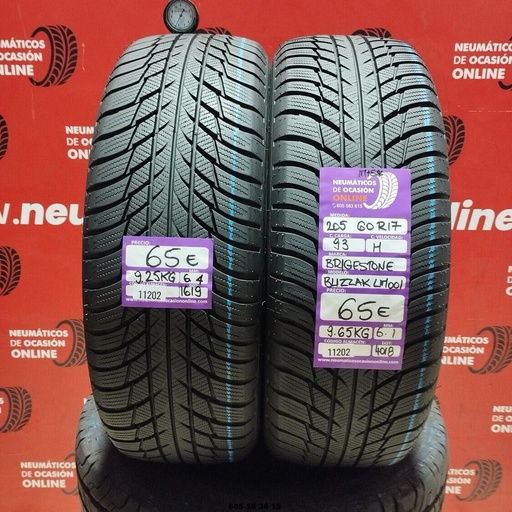 [Ref:11202] 2x 205 60 R17 93H BRIDGESTONE BLIZZAK LM001 M+S* 6.1/6.4mm REF:11202