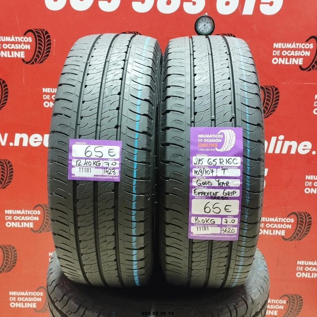 2x 215 65 16C 109T GOODYEAR EFFICIENT GRIP CARGO 7.0/7.0mm REF:11181