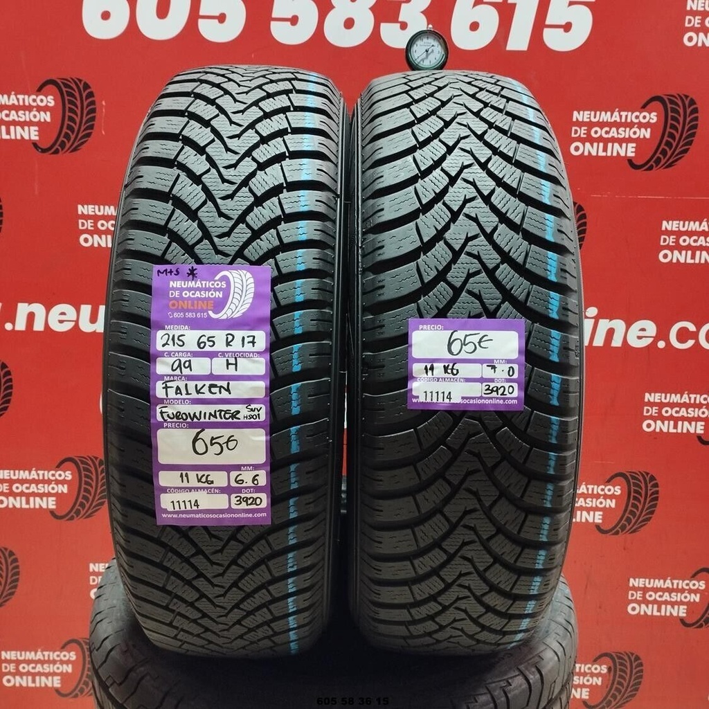 2x 215 65 R17 99H FALKEN EUROWINTER SUV M+S* 6.6/7.0mm REF:11114