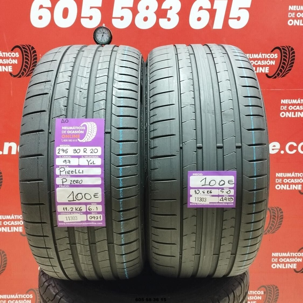 2x 275 30 R20 97YXL PIRELLI PZERO AO 6.1/5.0mm REF:11303