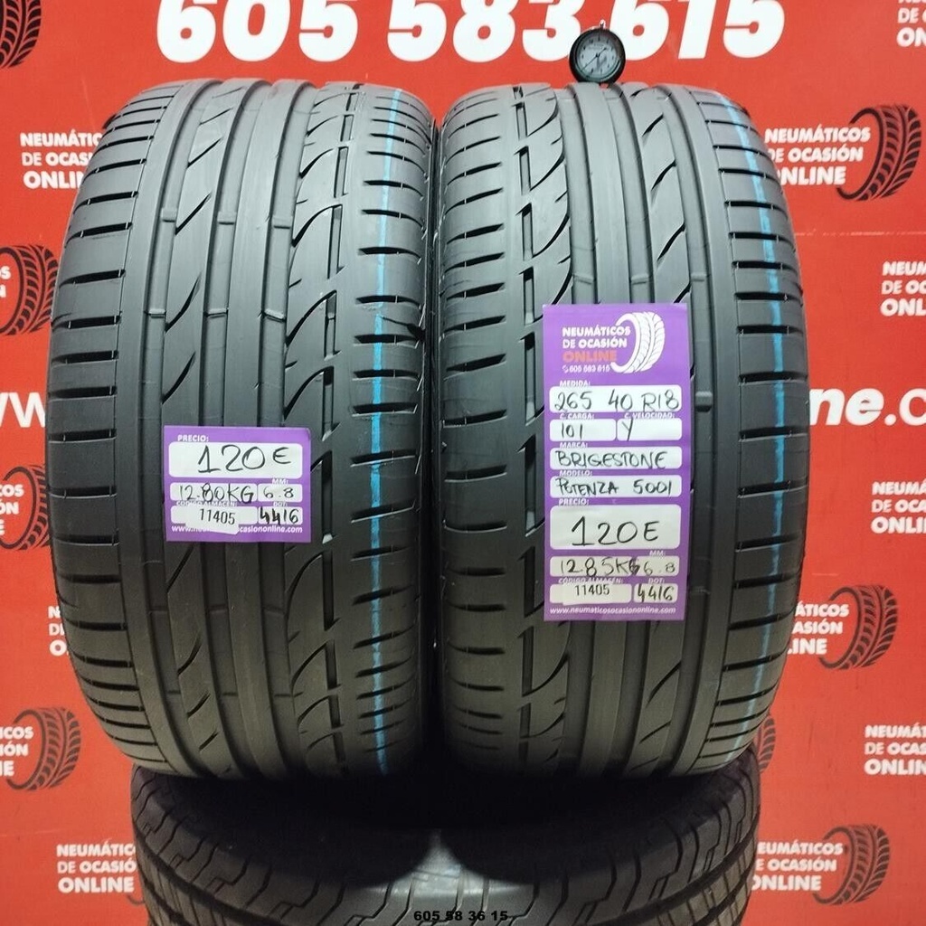 2x 265 40 R18 101Y BRIDGESTONE POTENZA 5001 6.8/6.8mm REF:11405